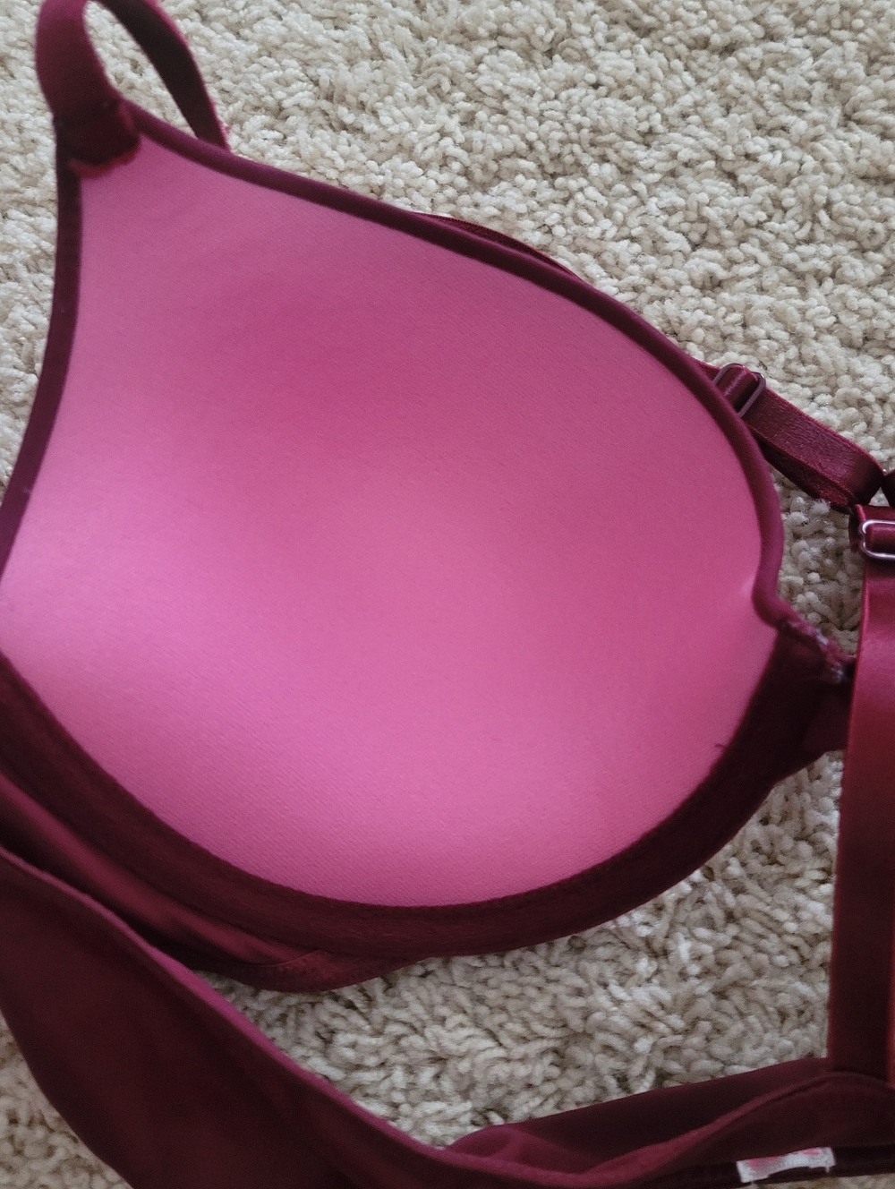 Victorias Secret PINK Wear Everywear Push Up  Bras Camo Cranberry 36B Racerback - Picture 5 of 15